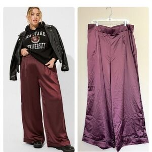 Torrid Wide Leg Satin Pants 4X